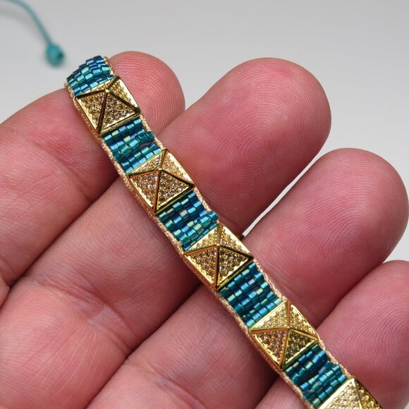 Handmade African Trade Bead Bracelet: Colorful Glass Beads  Work of Art Hand Made Beaded Bracelets Colorful